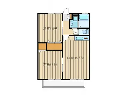 アルカディア(2LDK/1階)の間取り写真