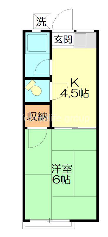 メゾン石田(1K/1階)の間取り写真