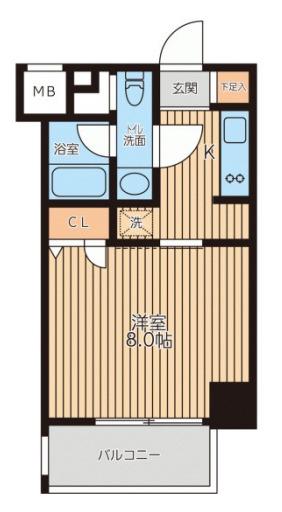 レジディア新横浜(1K/5階)の間取り写真