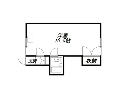 ワンルームハイツ(ワンルーム/2階)の間取り写真