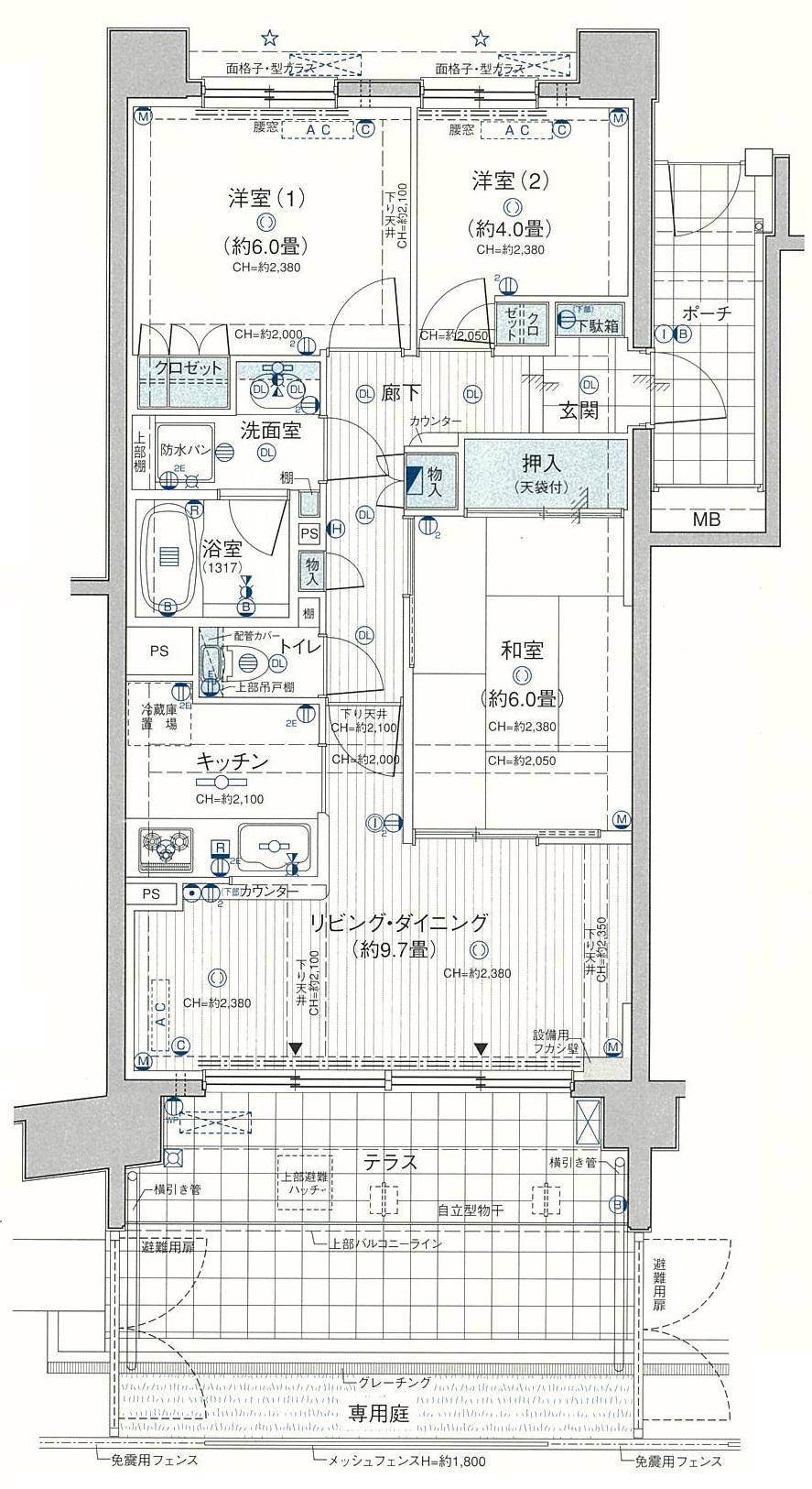 ナイスアーバンステイツ横濱新子安(3LDK/1階)の間取り写真