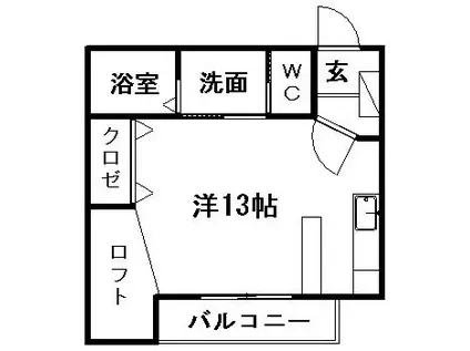 ヴィラピーノ(ワンルーム/1階)の間取り写真