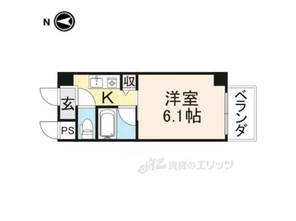 オーキッドあやめ池(1K/2階)の間取り写真