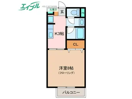 SURPLUS ONE キタガワ(1K/1階)の間取り写真