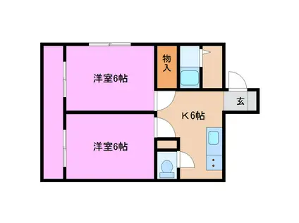 アネックス・ティ(2DK/1階)の間取り写真