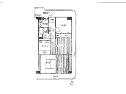 川崎セントラルコーポ(2LDK/2階)の間取り写真