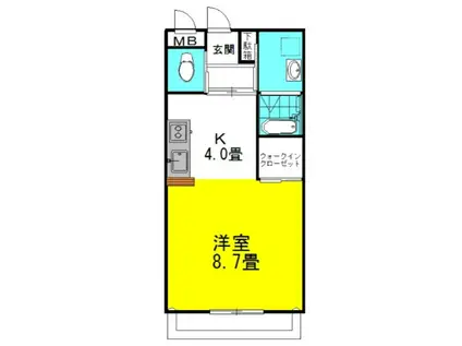 シティコートII(ワンルーム/1階)の間取り写真