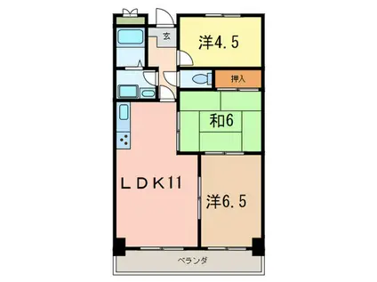 パレルミエール岡本(3LDK/2階)の間取り写真