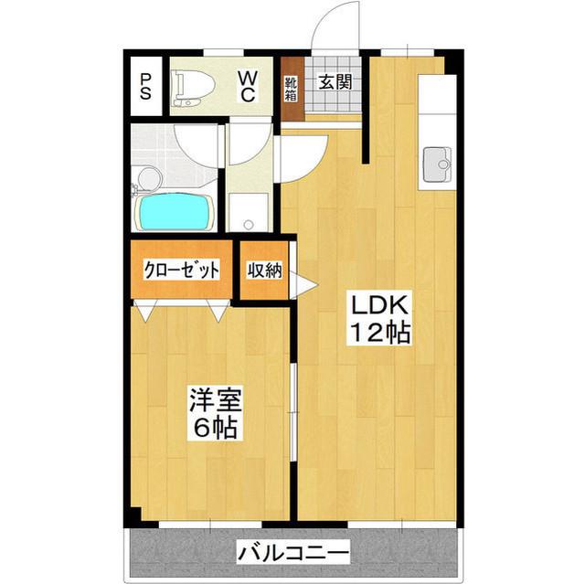 プラウディア(1LDK/3階)の間取り写真