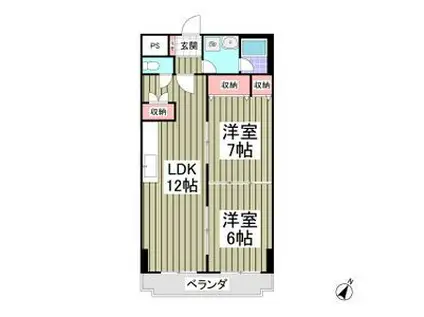 ヴァンデュール上大曽 旧前橋マンション(2LDK/4階)の間取り写真