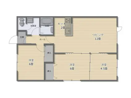 ドリームハイツI(3LDK/2階)の間取り写真