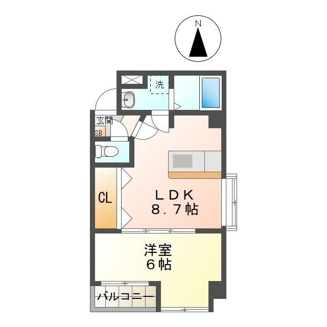 ソレーユ シャンベル(1LDK/2階)の間取り写真