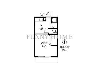 トミタハイツ(1K/1階)の間取り写真