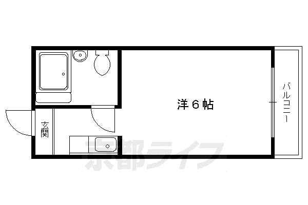 ハイツ修学院(1K/1階)の間取り写真