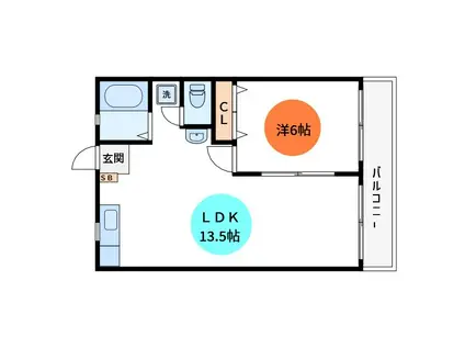 グリーンハイツ(1LDK/1階)の間取り写真