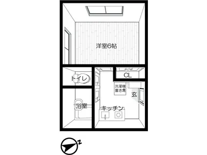 エルリオ玉堤(1K/1階)の間取り写真