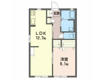 ST.ウエスト(1LDK/1階)の間取り写真