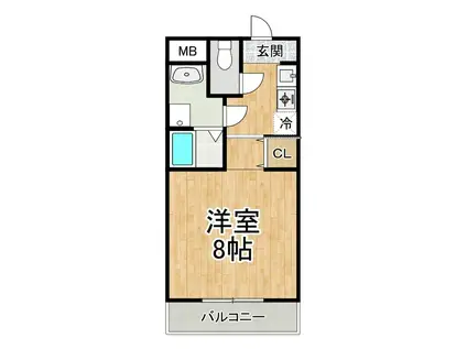 コーポ司(1K/3階)の間取り写真