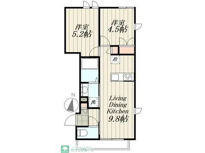 プレシディオ千川(2LDK/2階)の間取り写真