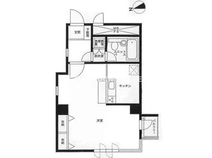 インペリアル六本木フォラム(1K/5階)の間取り写真