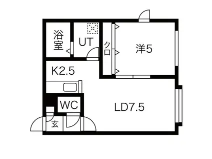サンテラス手稲本町(1LDK/3階)の間取り写真