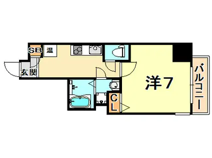 アドバンス三宮ステージア(1K/9階)の間取り写真