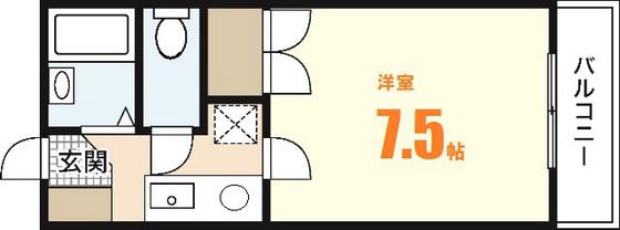 レジデンス新木(1K/3階)の間取り写真