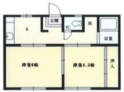 トラッド山田(2DK/2階)の間取り写真