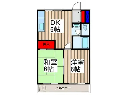 メゾン町田(2DK/2階)の間取り写真