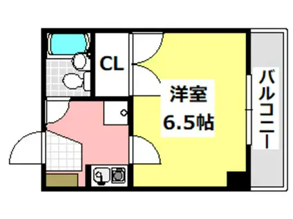 つばさハイツ(ワンルーム/4階)の間取り写真