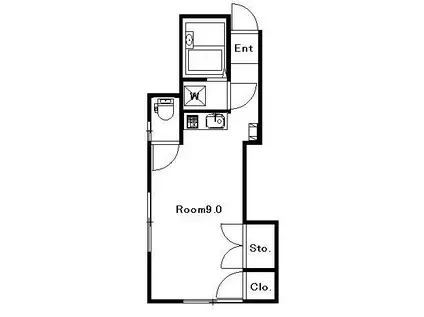 メゾンティアラ(ワンルーム/3階)の間取り写真