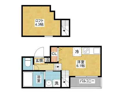 STAGE新栄(ワンルーム/1階)の間取り写真