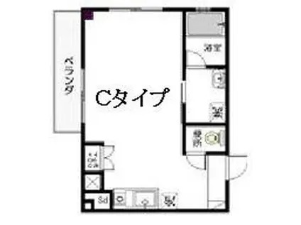 シアトル(ワンルーム/4階)の間取り写真