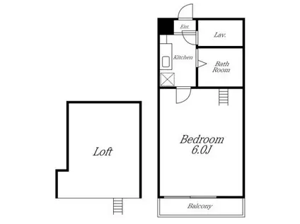 ロッシェル南台第6(1K/2階)の間取り写真
