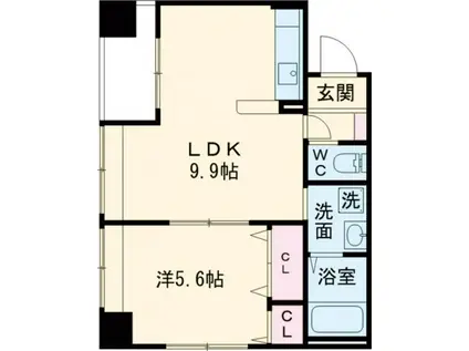 CIEL KAYA(1LDK/9階)の間取り写真