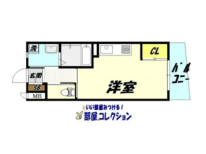 MGA城内(ワンルーム/9階)の間取り写真