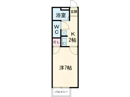 カルム・ラ・フォーレB(1K/1階)の間取り写真