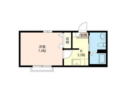 メゾン・アルモニー(1K/2階)の間取り写真