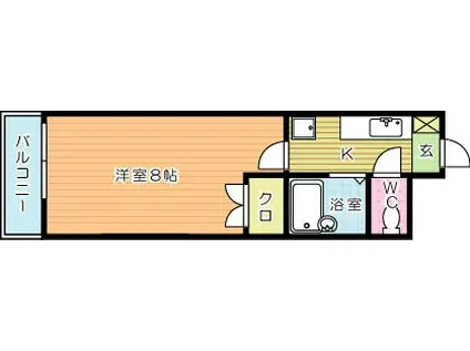 リファレンス片野(1K/6階)の間取り写真