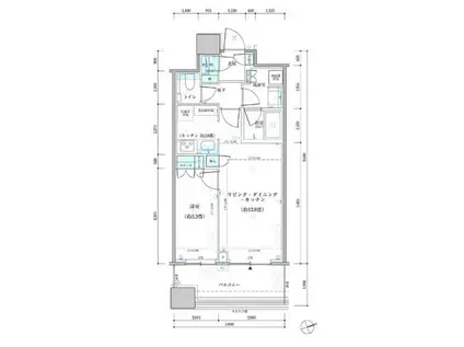 パークタワー勝どきサウス(1LDK/10階)の間取り写真
