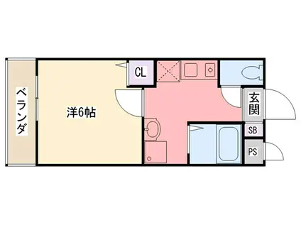 三記マンションIII(1K/2階)の間取り写真