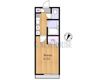 ハイツオガワ(1K/2階)の間取り写真