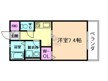 ハイム ユカリナ グリーン(1K/2階)の間取り写真
