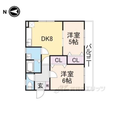 第8サンコーポ森脇2号館(2DK/2階)の間取り写真