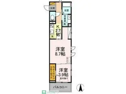 ベル フロレゾン(2K/1階)の間取り写真