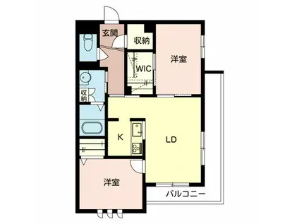 シャーメゾン別宮(2LDK/3階)の間取り写真