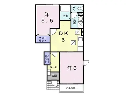 メゾンセレーノA(2DK/1階)の間取り写真