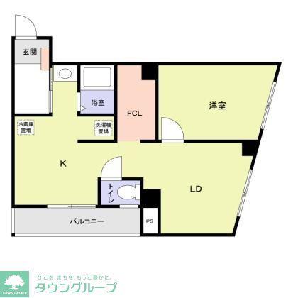 寿ビル(1LDK/4階)の間取り写真