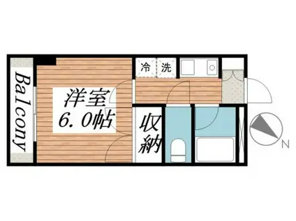 ハシモトマンション(1K/3階)の間取り写真