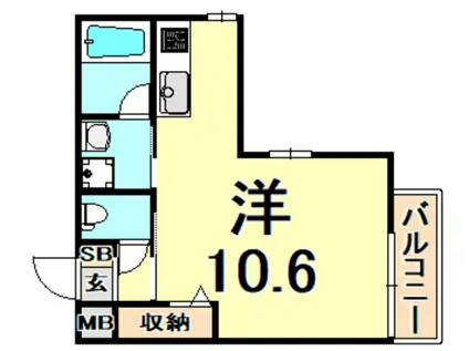 エルスタンザ伊丹(1K/2階)の間取り写真